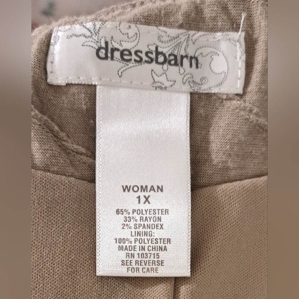 EUC Dressbarn Beige Rib Cotton Neutral Boho Casual Maxi Skirt Dress SZ XL - Picture 4 of 4